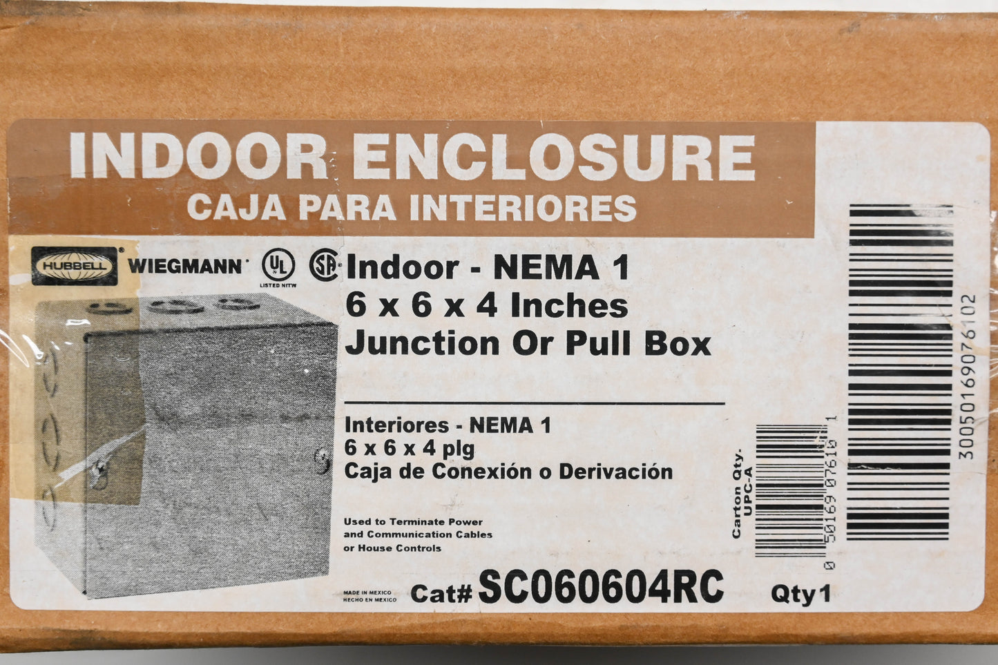 Hubbell SC060604RC 6" x 6" x 4" Junction Box Kit NOS