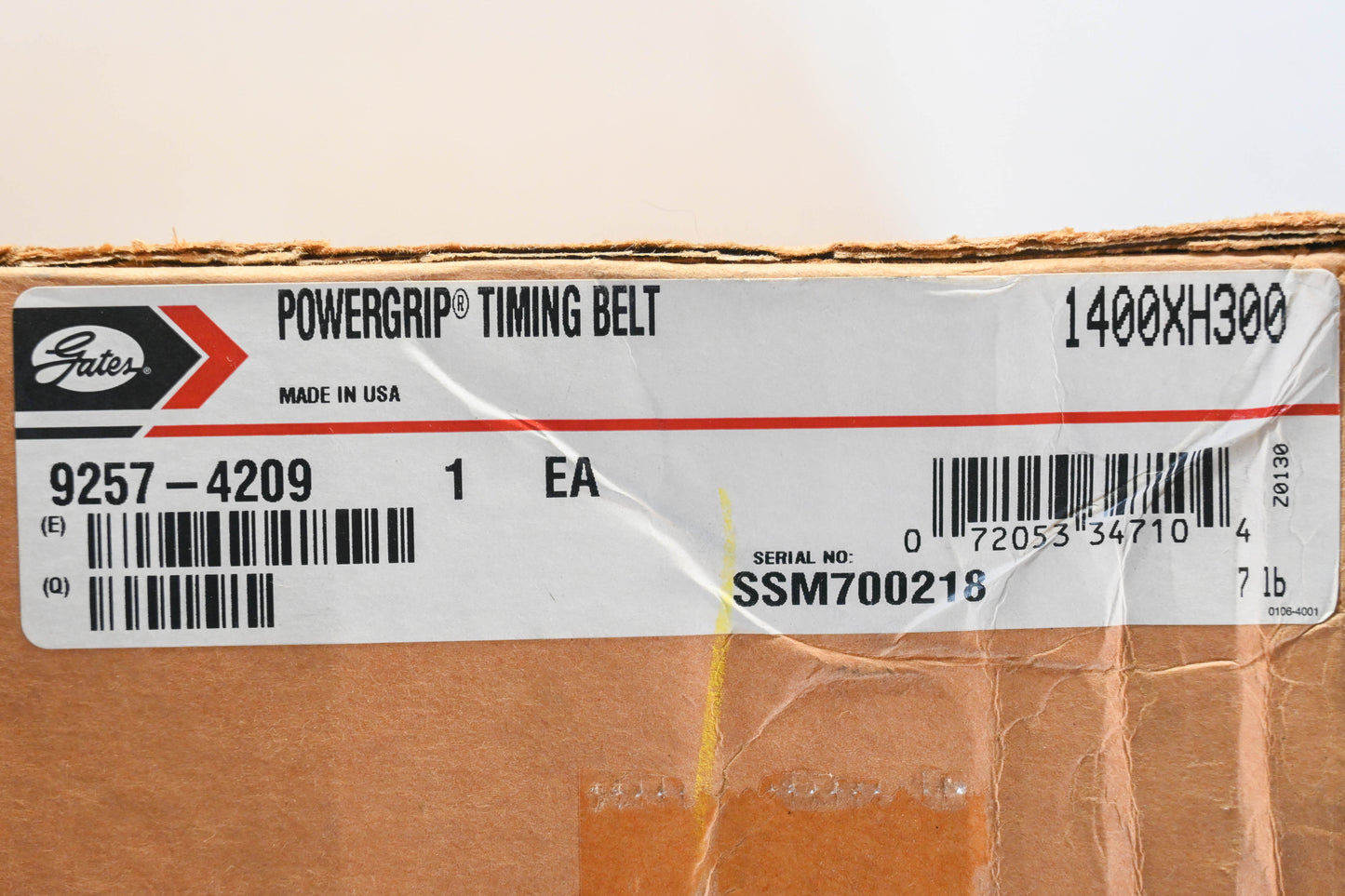Gates 9257-4209, 1400XH300 3" x 140" 160 Tooth Powergrip Timing Belt NOS