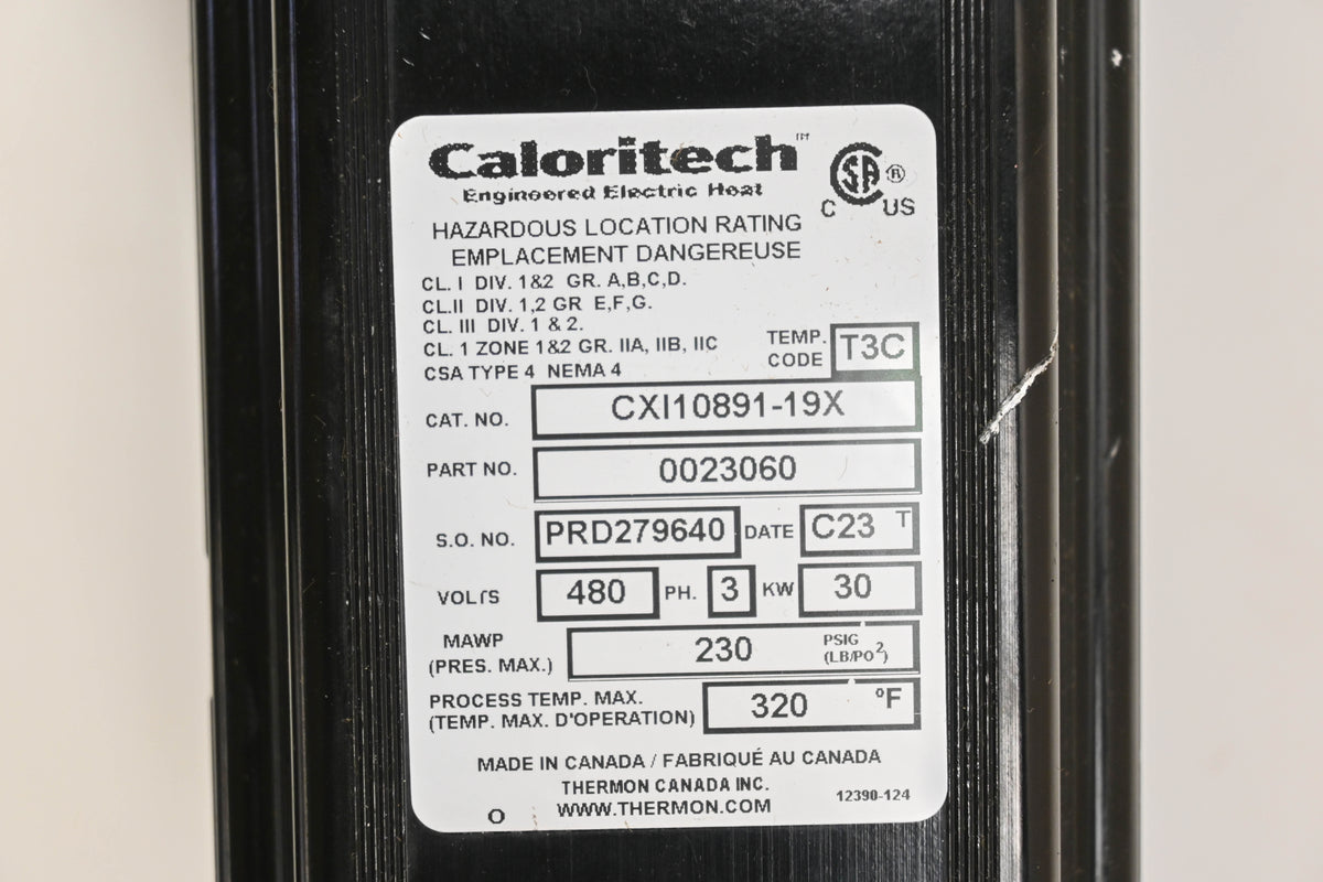 Caloritech CXI10891-19X, 0023060 480V 320�F Immersion Heater NOS