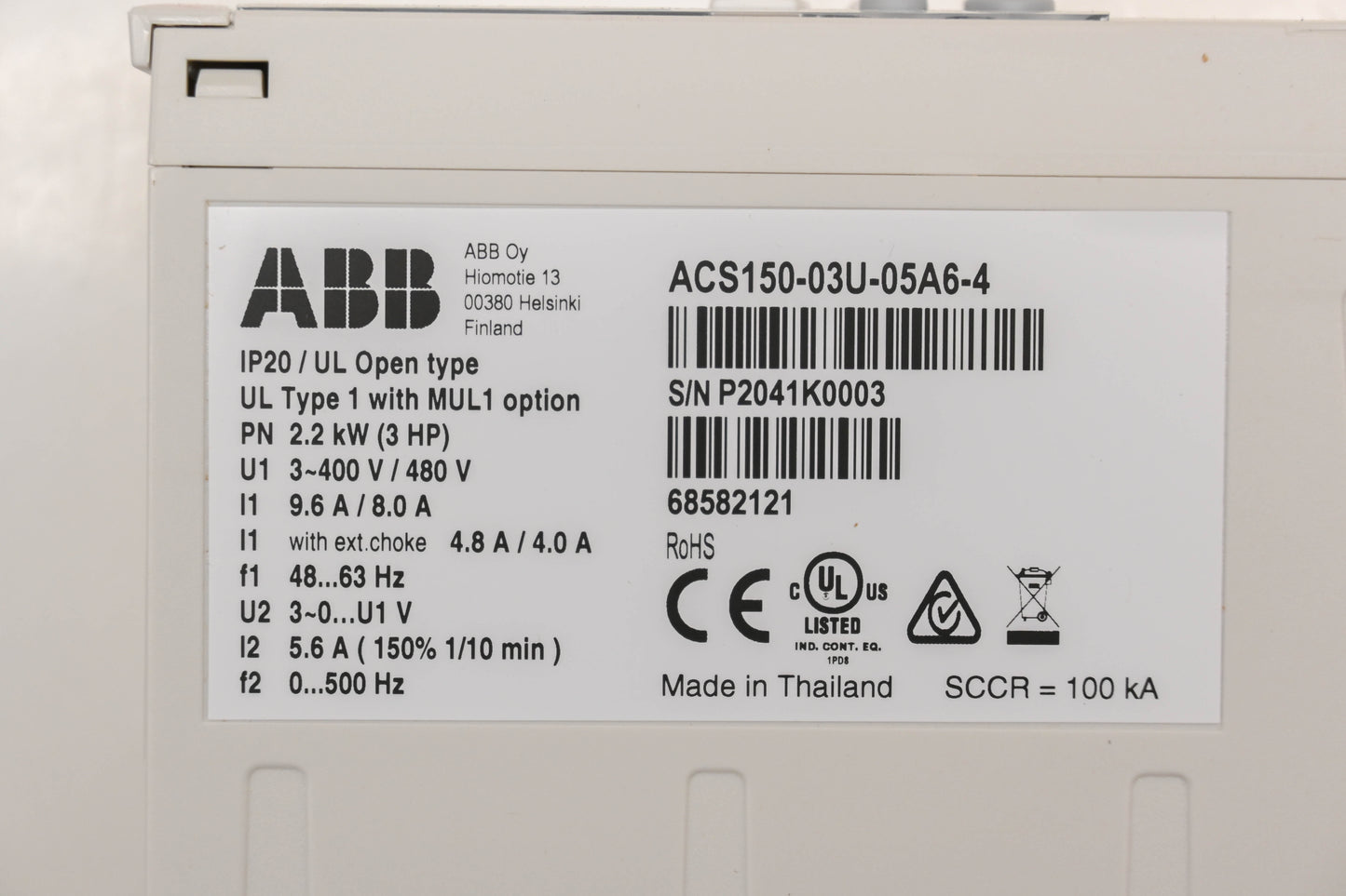 ABB ACS150-03U-05A6-4 Micro Drive Controller Kit NOS