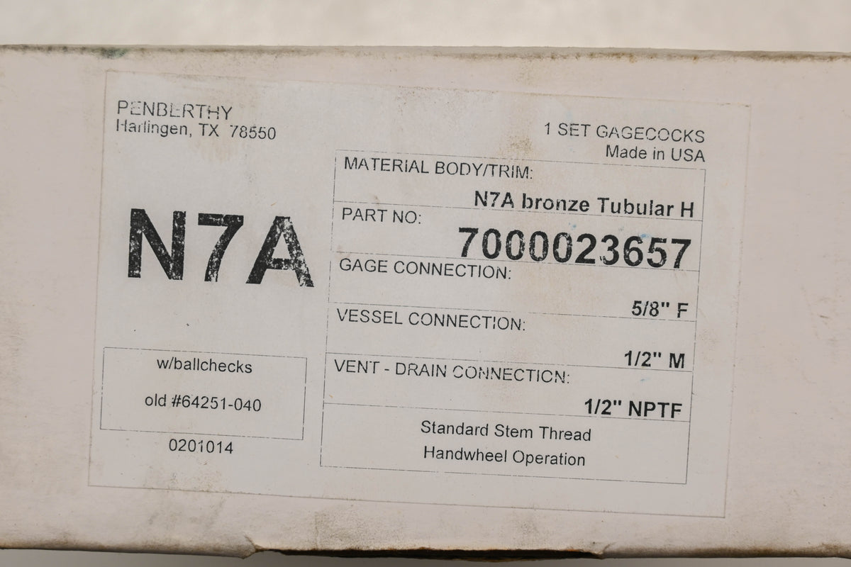 Penberthy 7000023657 Gagecock Kit NOS
