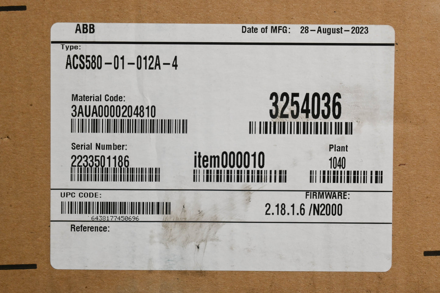 ABB ACS580-01-012A-4 Drive Controller Kit NOS