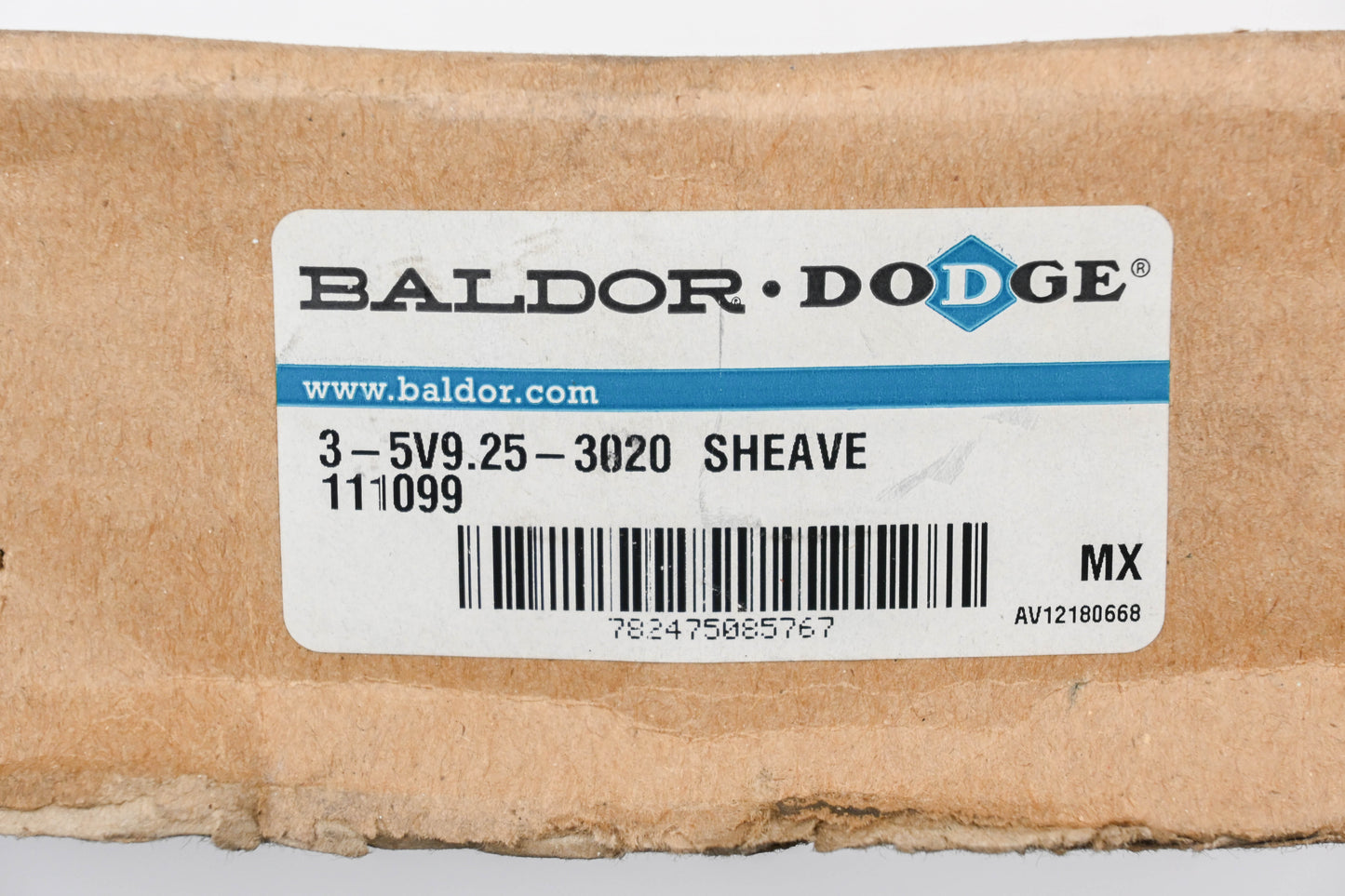 Baldor 3-5V9.25-3020, 111099 2-3/8" x 9-1/4" 3-Groove Sheave Pulley NOS