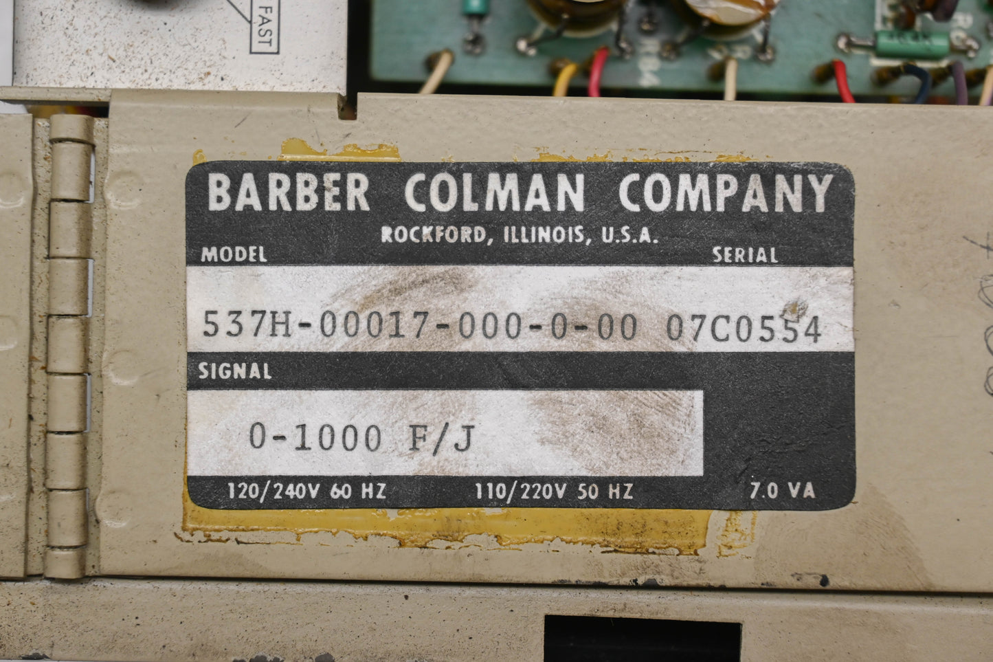 Barber Colman 537H-00017-000-0-00 1000�F Temperature Controller