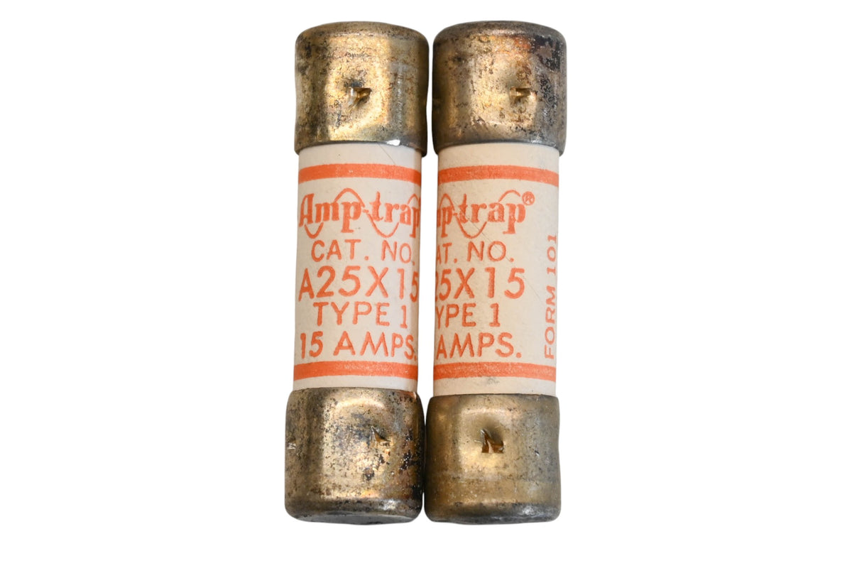 Ferraz Shawmut A25Z15 15A-250V Fuses Qty 2 NOS