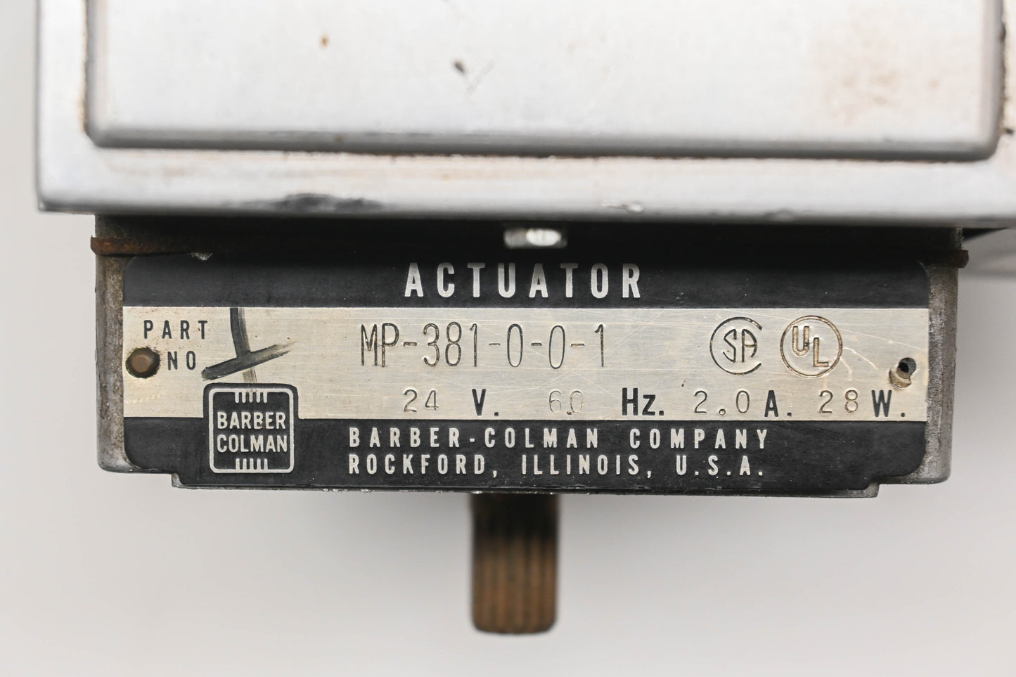 Barber Colman MP-381-0-0-1 24V Actuator Assembly