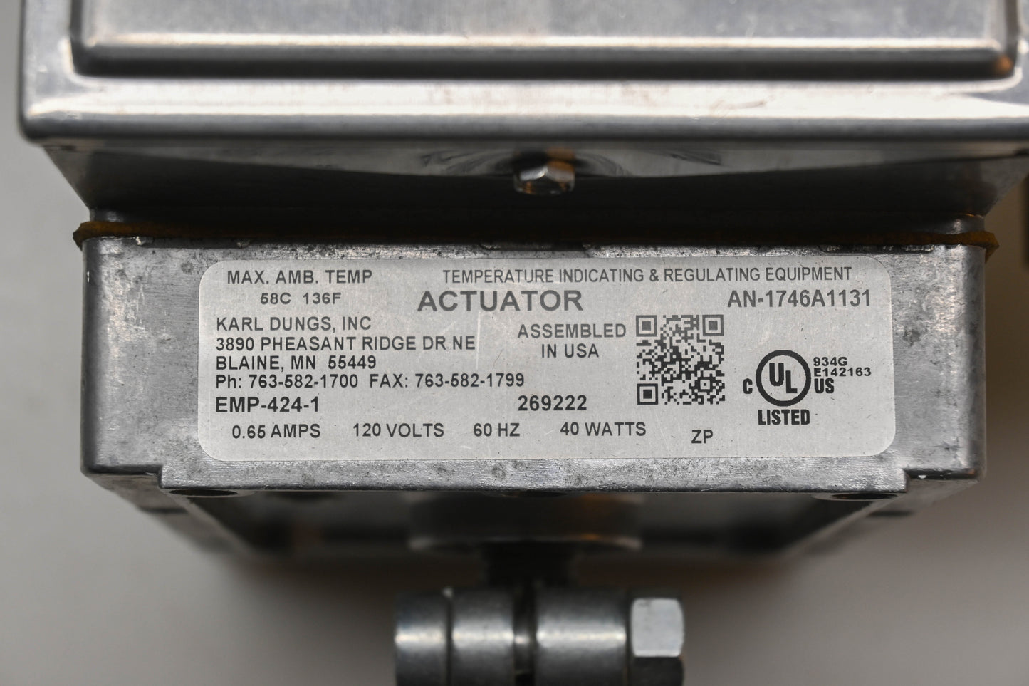 Karl Dungs EMP-424-1, 269222, CP-8391-716-0-01 100? Actuator Assembly NOS