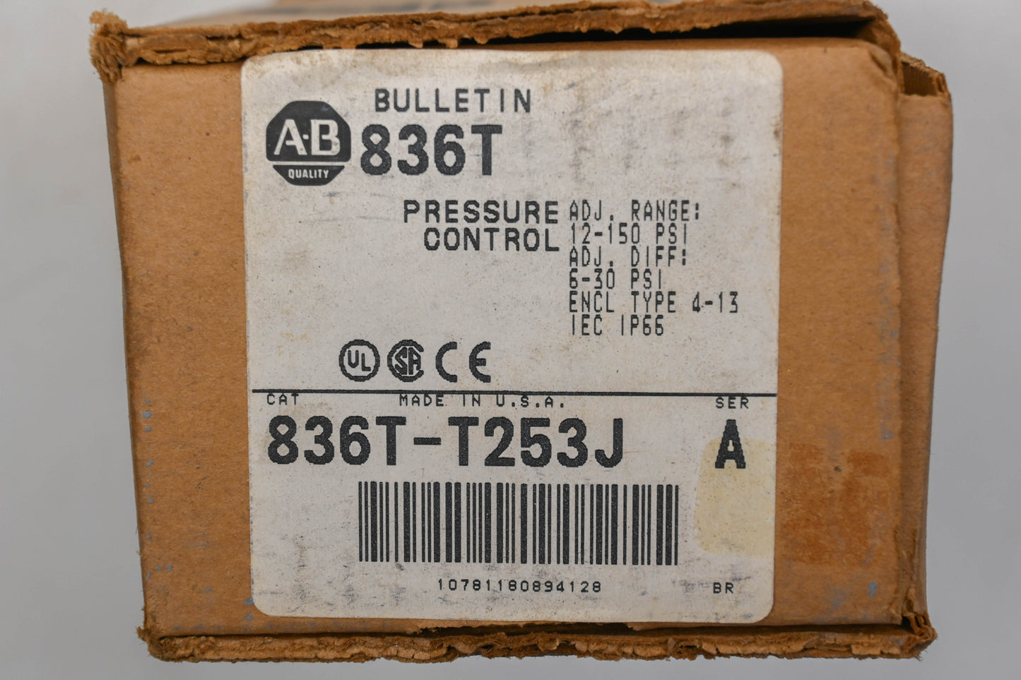Allen Bradley 836T-T253J 12-150PSI Pressure Control Switch NOS