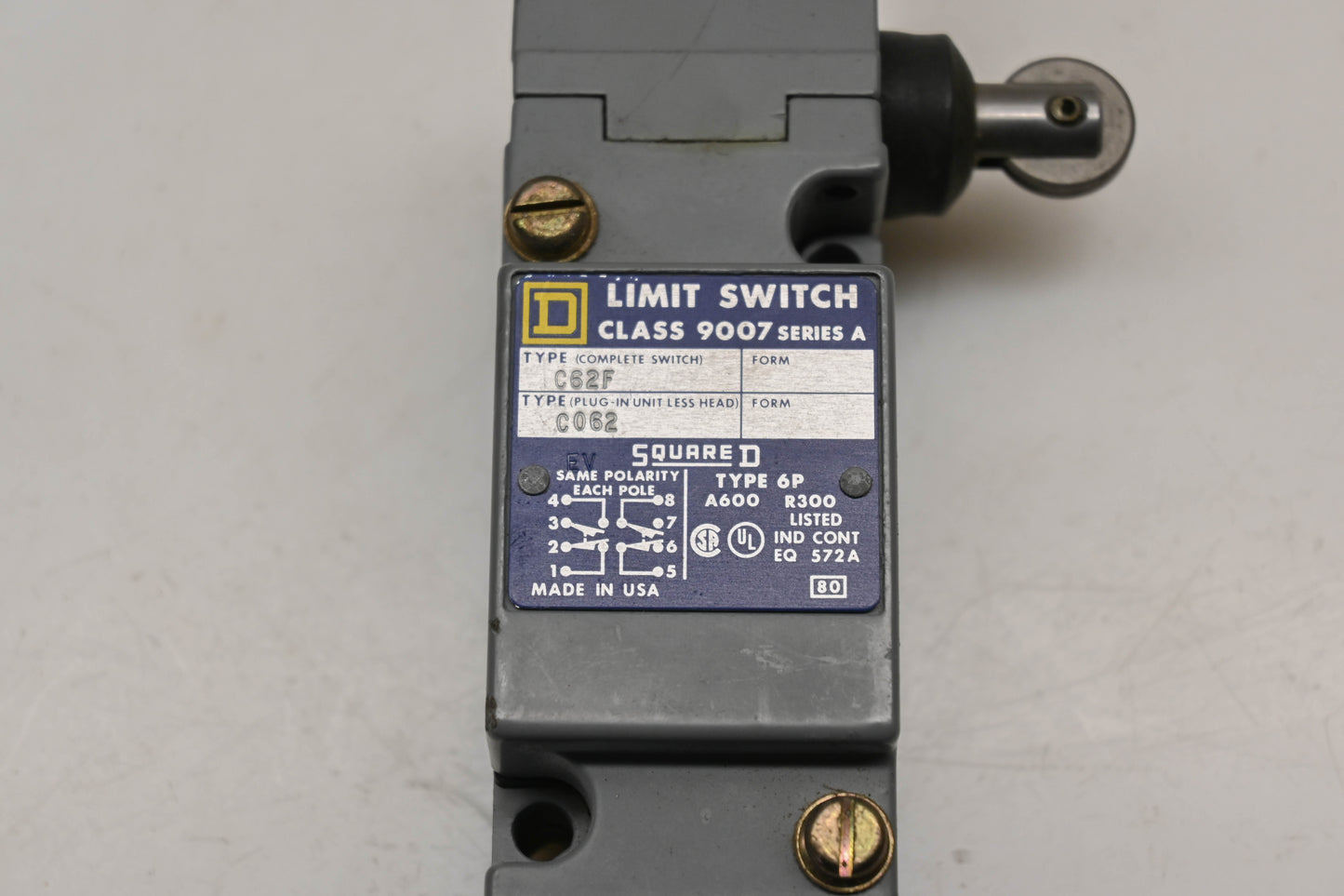 Square D 9007-C62F Limit Switch