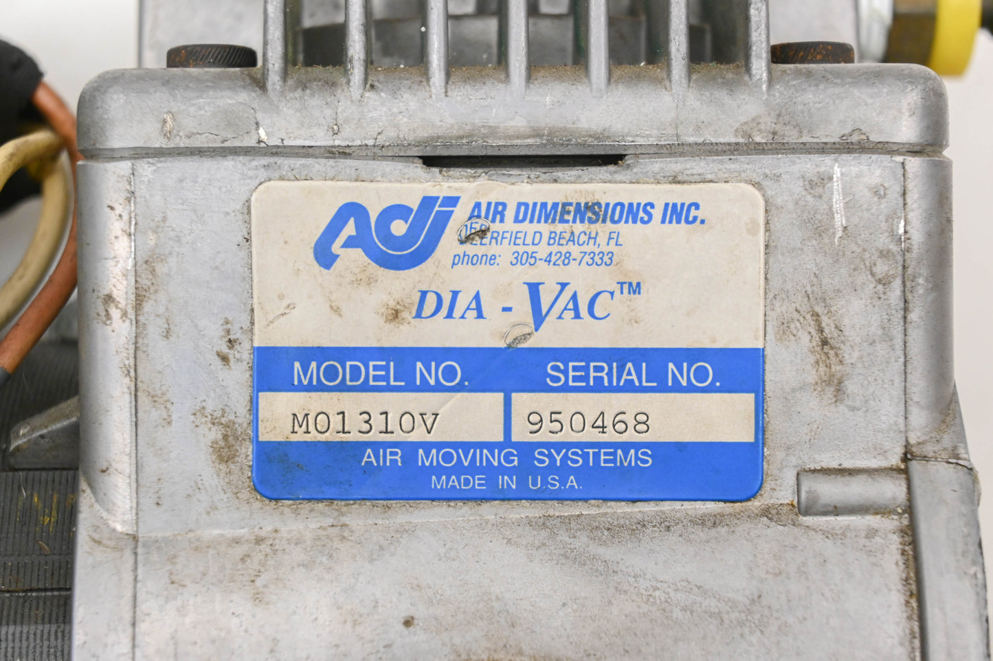 Air Dimensions Inc. M01310V 115V Vacuum Pump