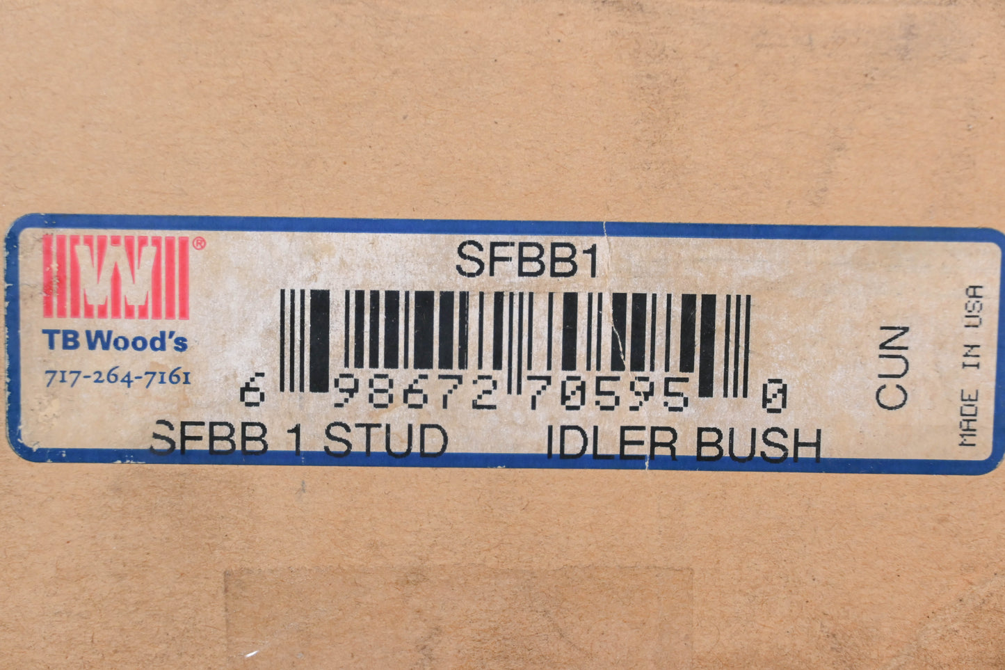 TB Woods SFBB1 Idler Bushing Kit NOS
