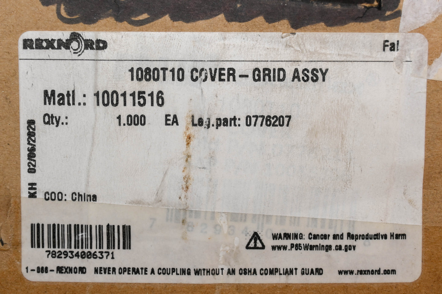 Falk 1080T10 Cover Grid Kit NOS