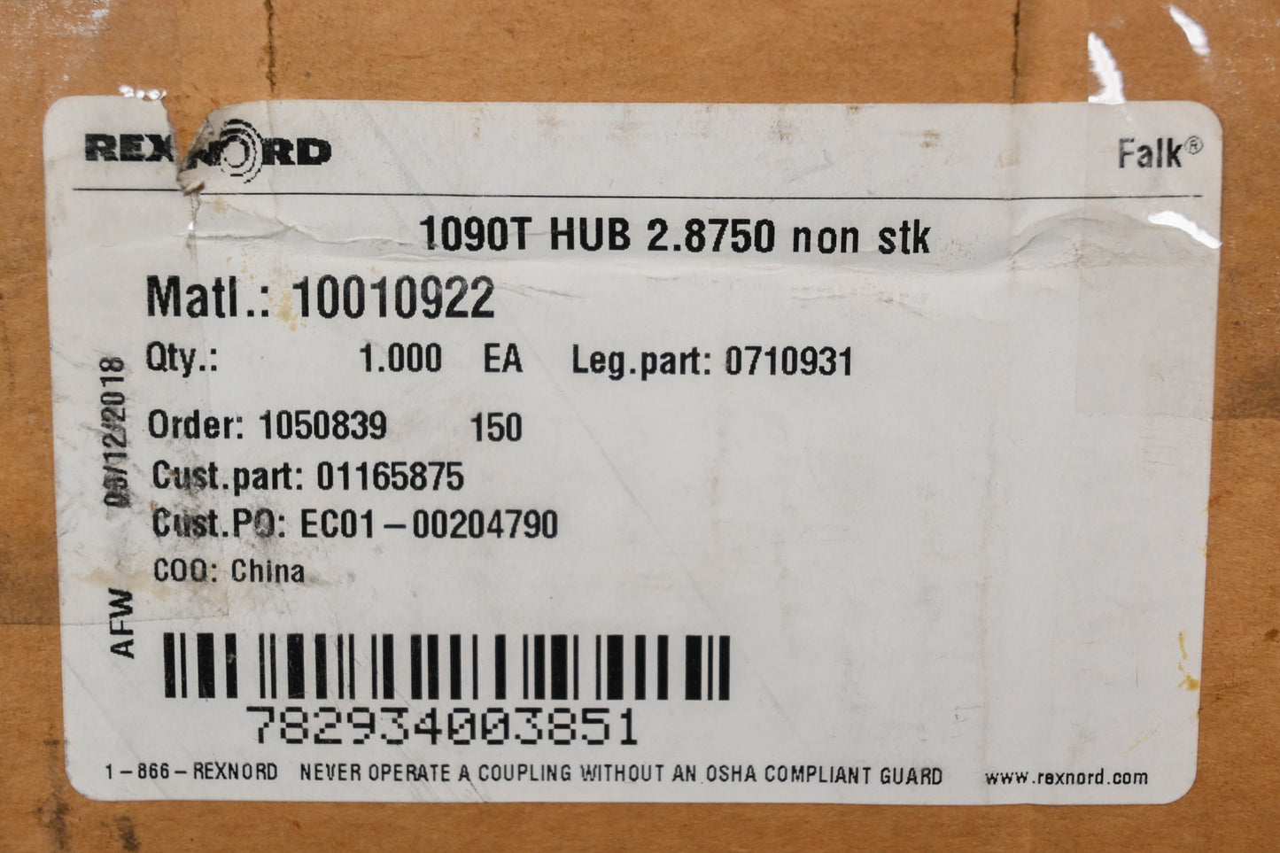 Falk 1090T, 10010922 2-7/8" Hub NOS