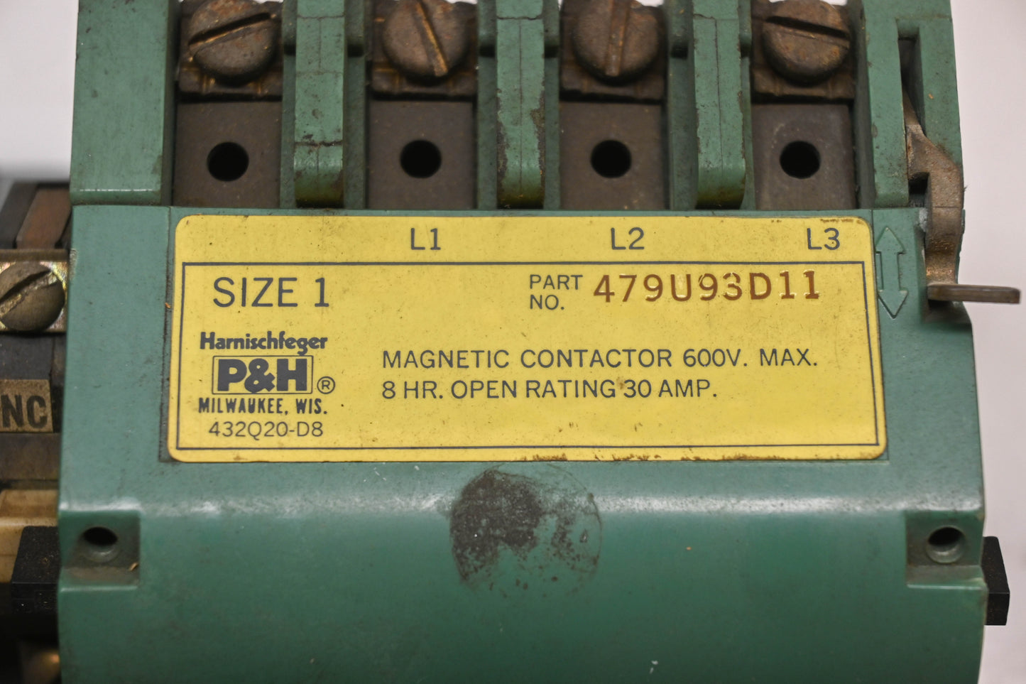 Harnischfeger 479U93D11 Magnetic Contactor Assembly