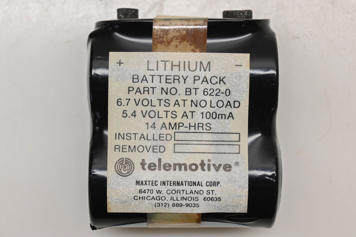 Telemotive BT622-0 14A-5.4/6.7V Lithium Battery Pack NOS