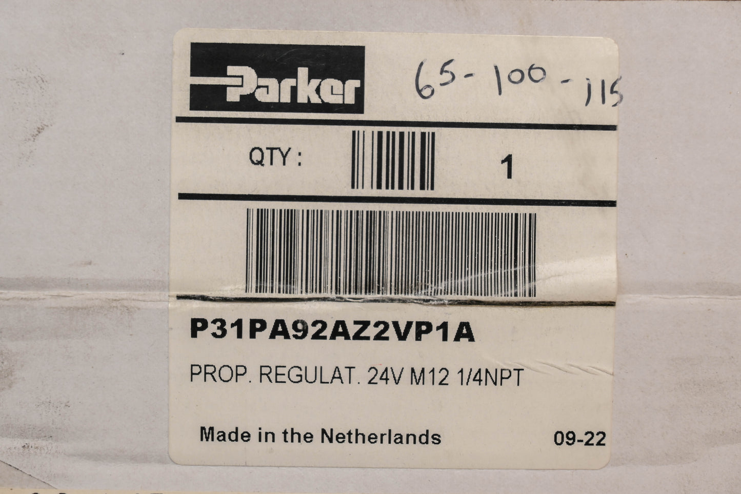 Parker P31PA92AZ2VP1A 0-29 PSIG Pneumatic Proportional Regulator NOS