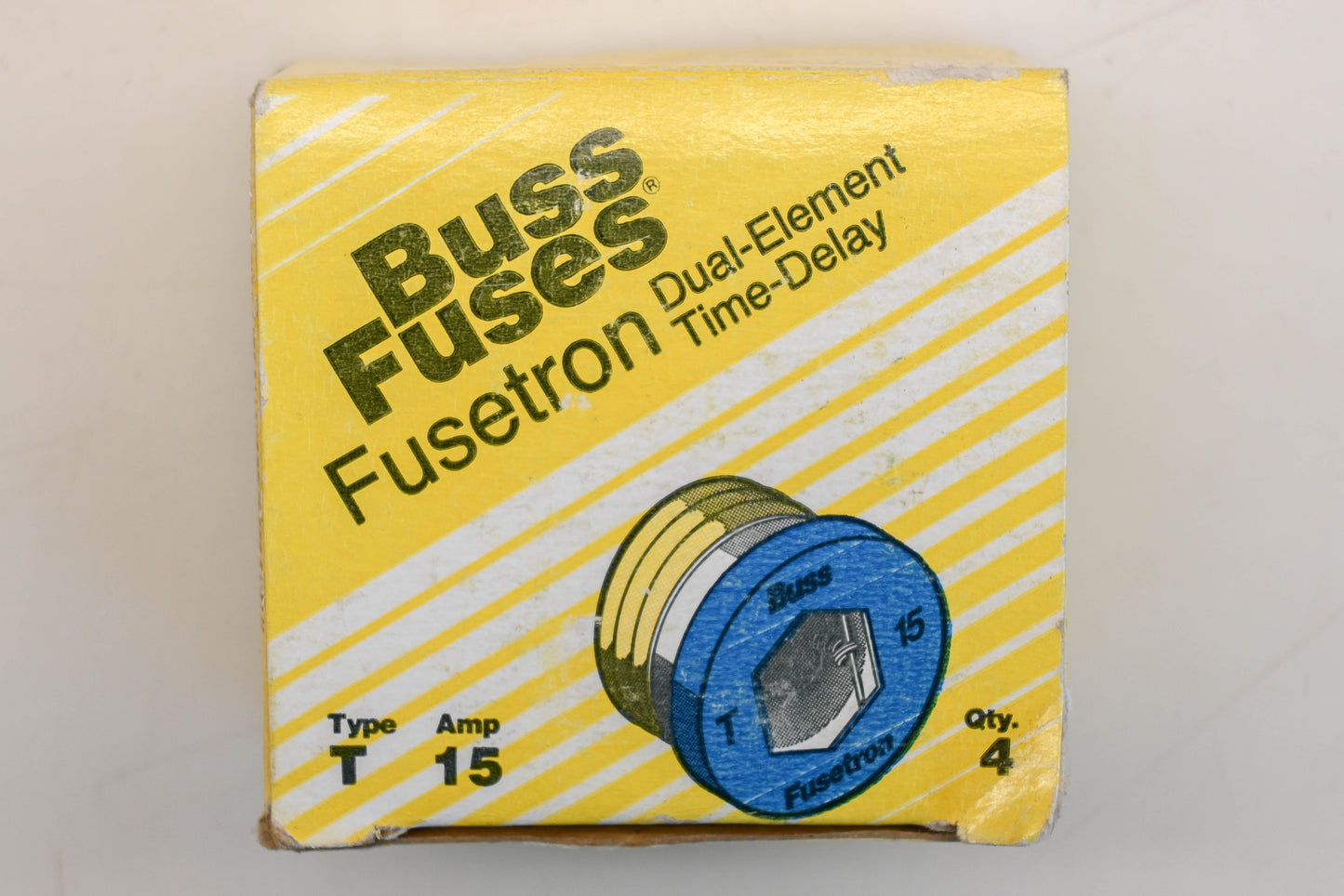 Bussmann T15, T-15 15A-125V Fuses Qty 4 NOS