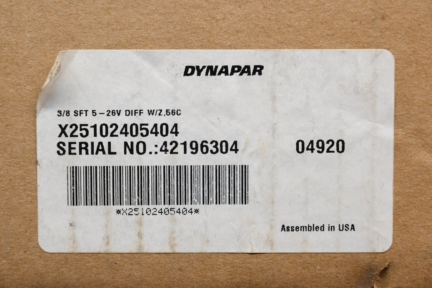 Dynapar X25102405404 Incremental Encoder NOS