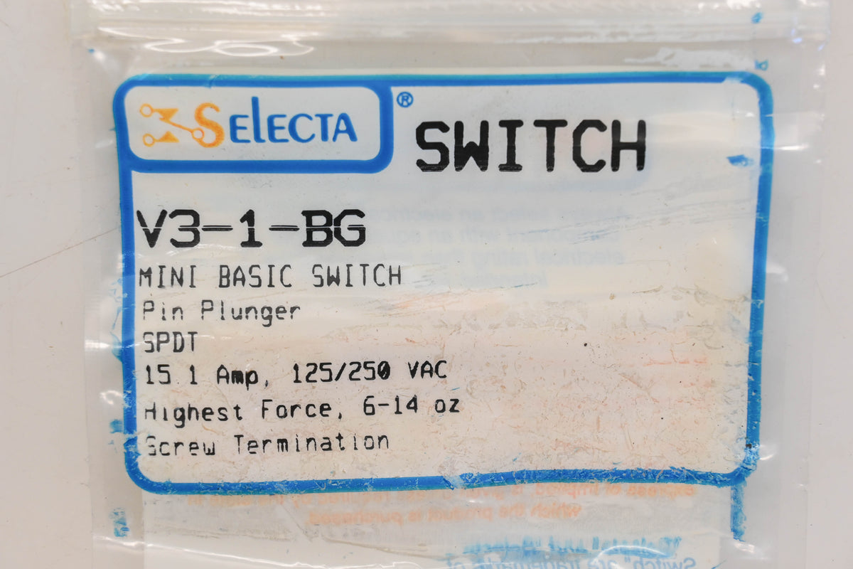 Selecta V3-1-BG 15.1A-125/250V Micro Switch NOS
