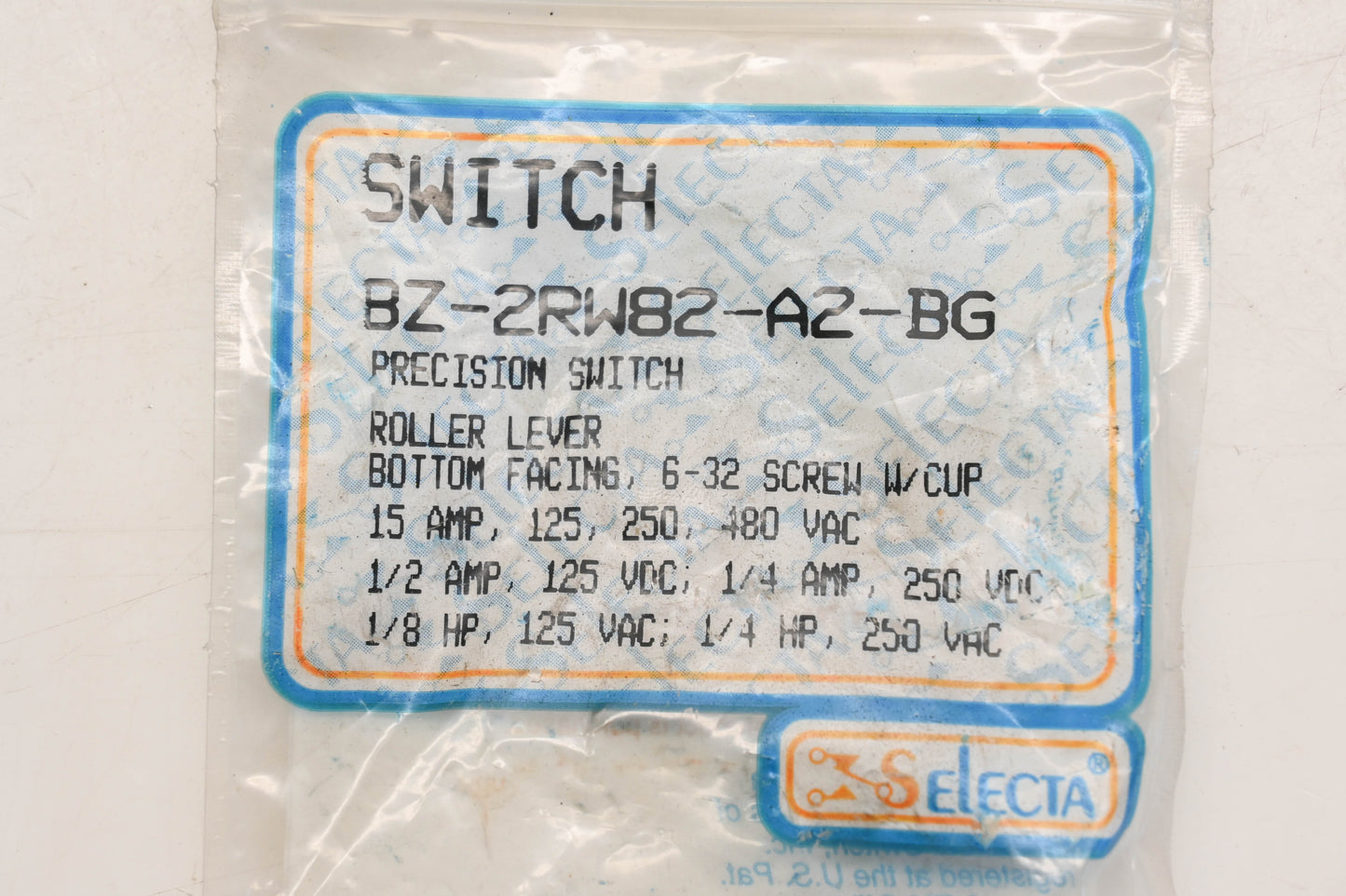 Selecta BZ-2RW82-A2-BG 15A-125/250/480V Precision Roller Switch NOS