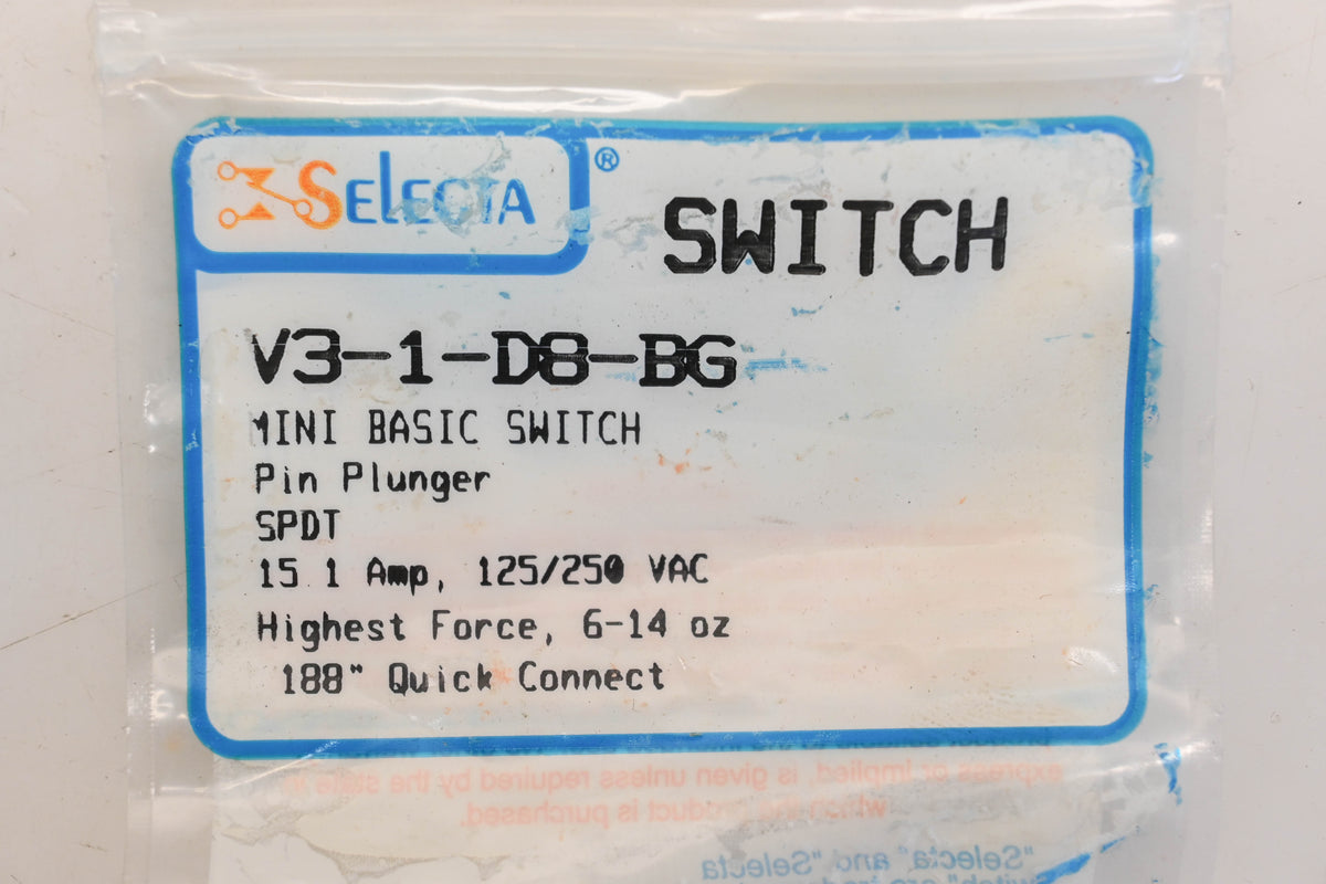 Selecta V3-1-D8-BG 15.1A-125/250V Micro Switch NOS