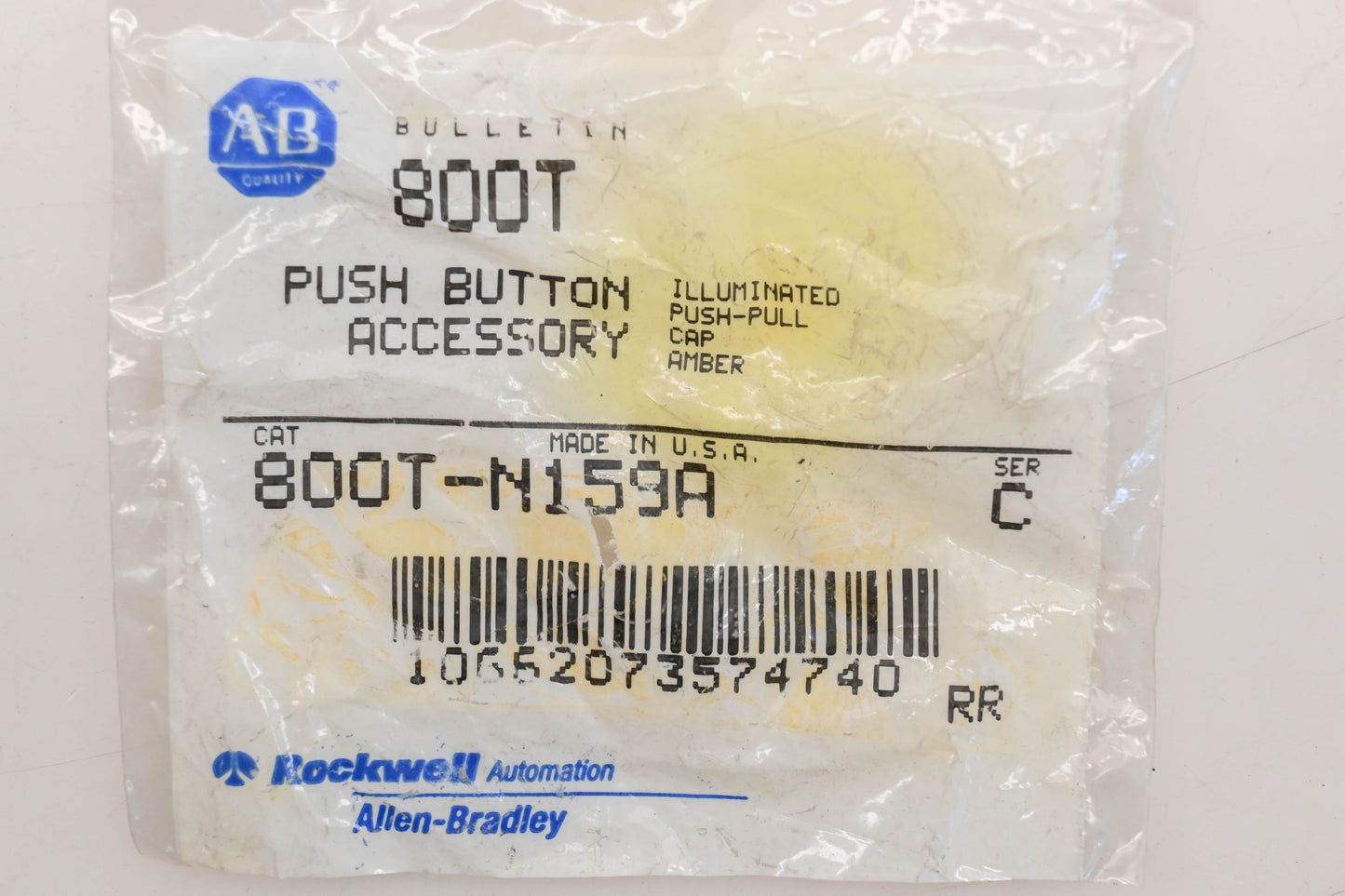 Allen Bradley 800T-N159A Amber Illuminated Push/Pull Button Cap NOS