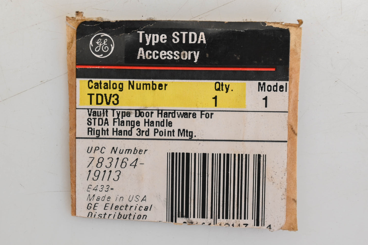 GE TDV3, 783164-19113 STDA Flange Handle Door Hardware Kit NOS