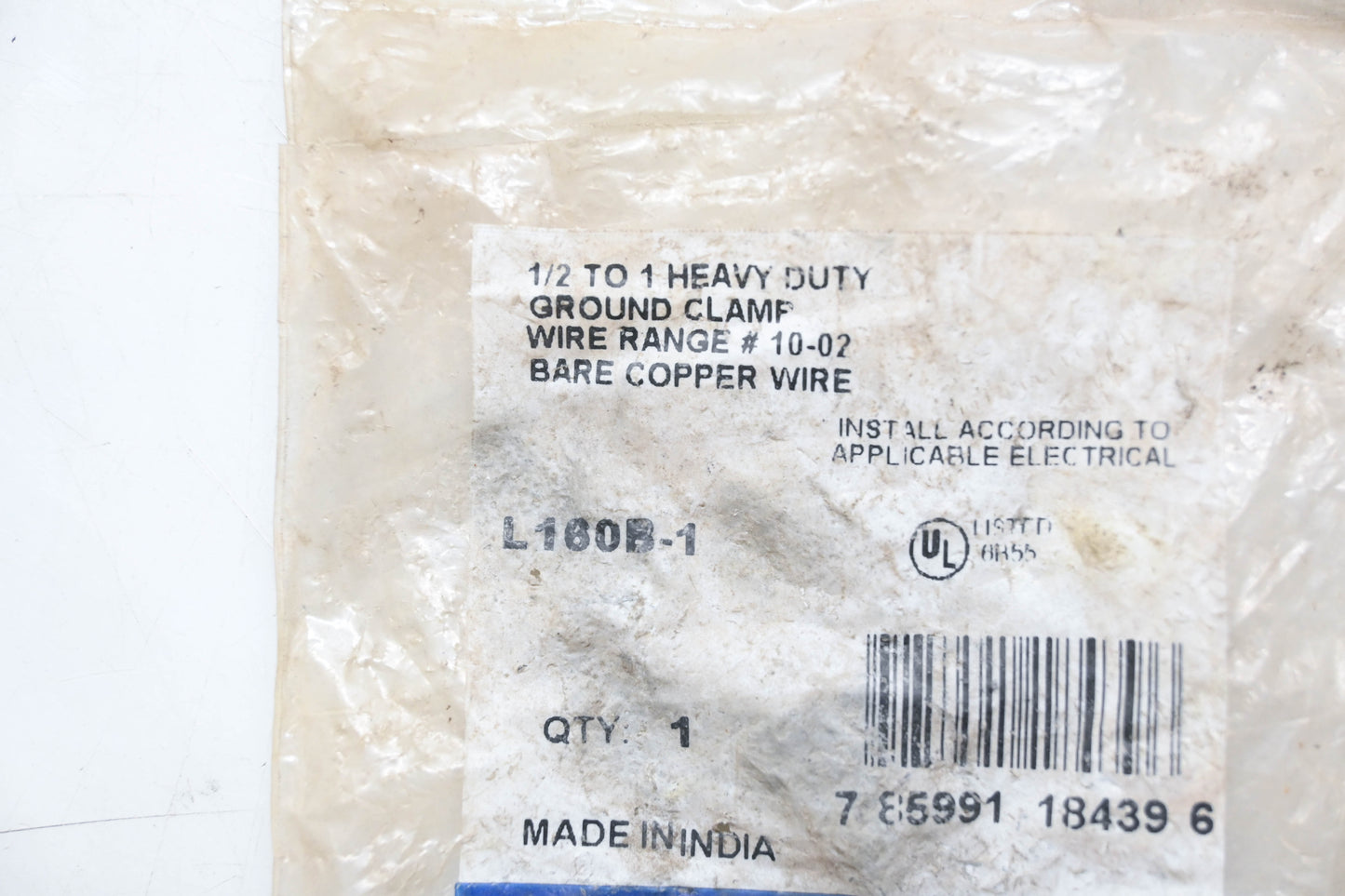 Thomas & Betts L160B-1 Ground Clamp 1/2" - 1" NOS