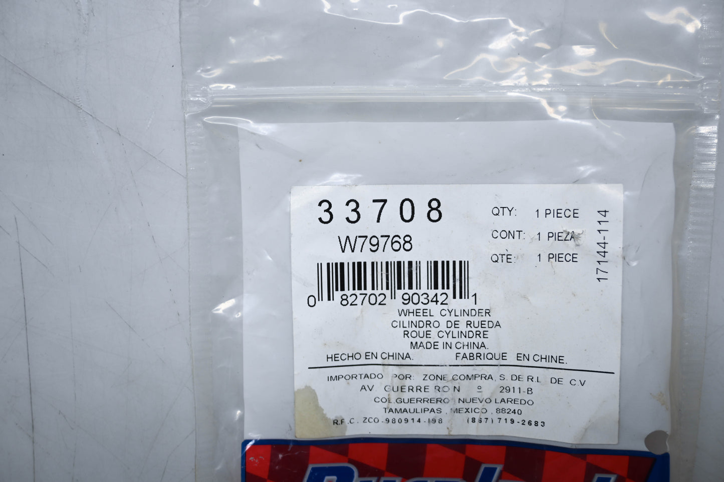 Duralast 33708, UW79768 Wheel Cylinder NOS