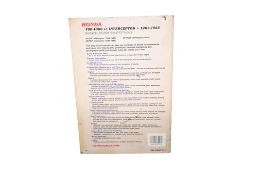 Clymer M349, 24185751946 83-85 Honda 700-1000cc Interceptor Repair Manual