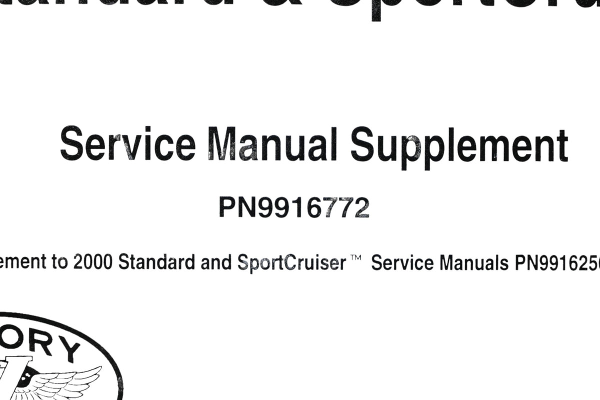 OEM Victory 9916772 01 Standard & Sport Cruiser Service Manual Supplement