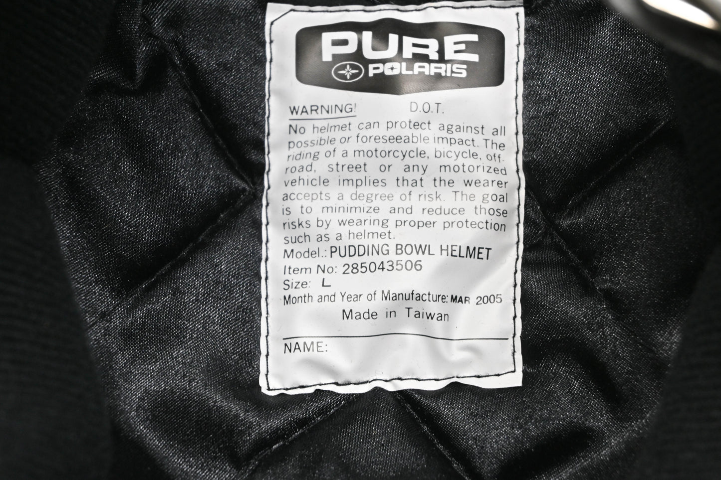 New OEM Polaris 285043506 Victory Pudding Bowl Helmet Large NOS
