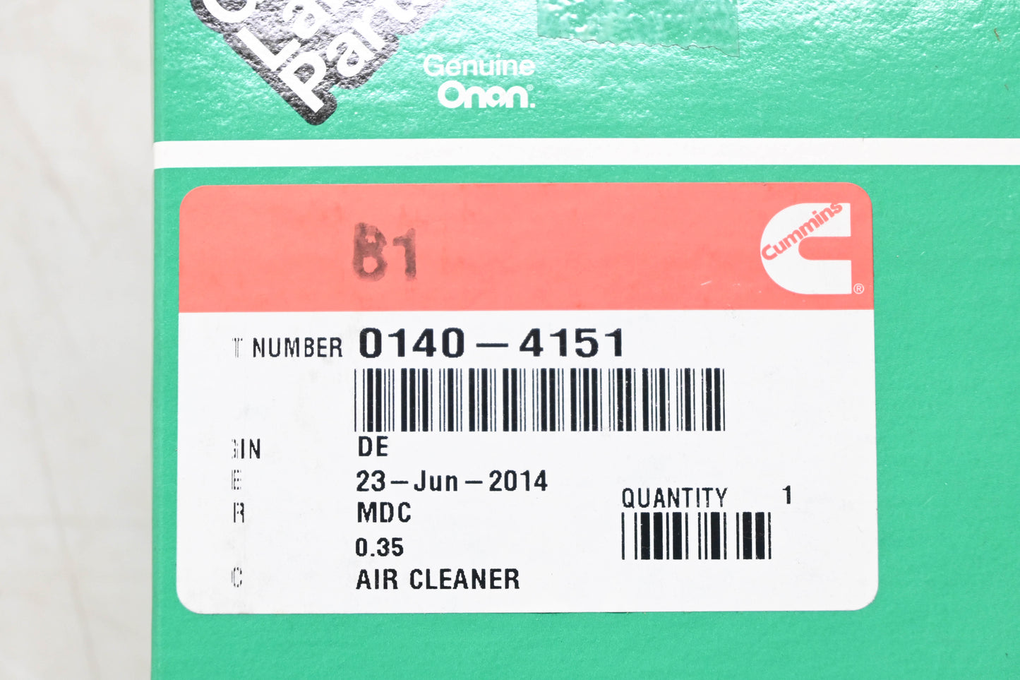 Green Label Parts 0140-4151 Quiet Diesel Air Filter NOS