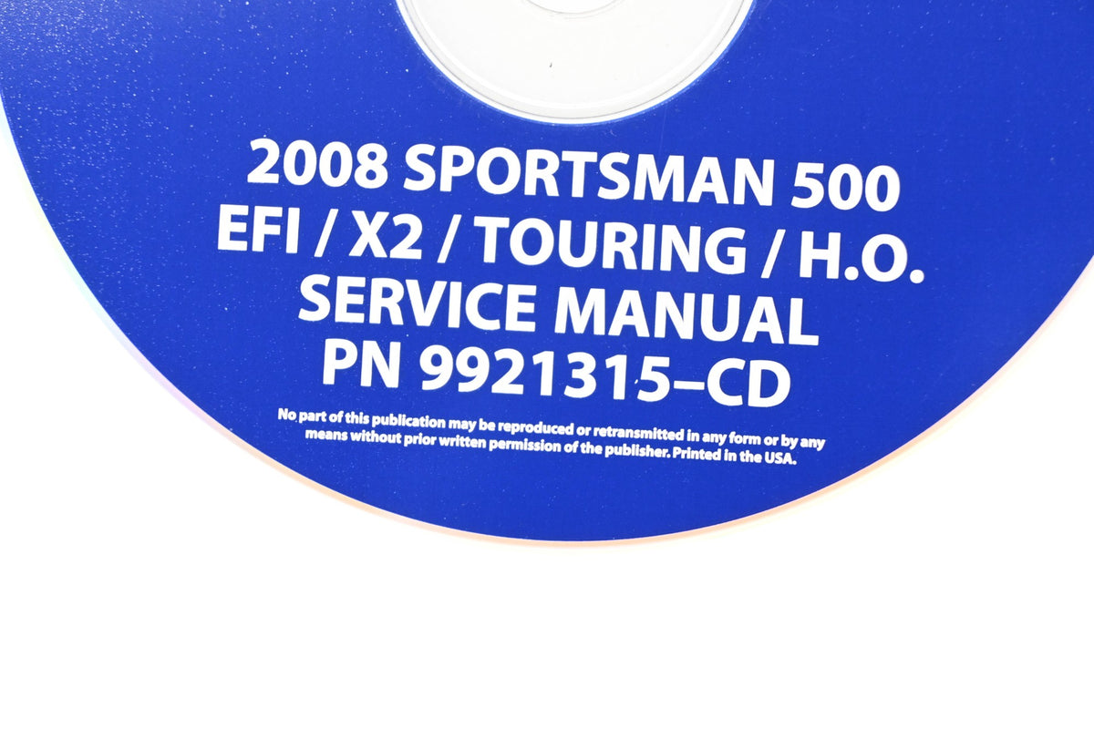 OEM Polaris 9921315-CD 08 Sportsman 500 EFI X2 HO Shop Service Manual CD