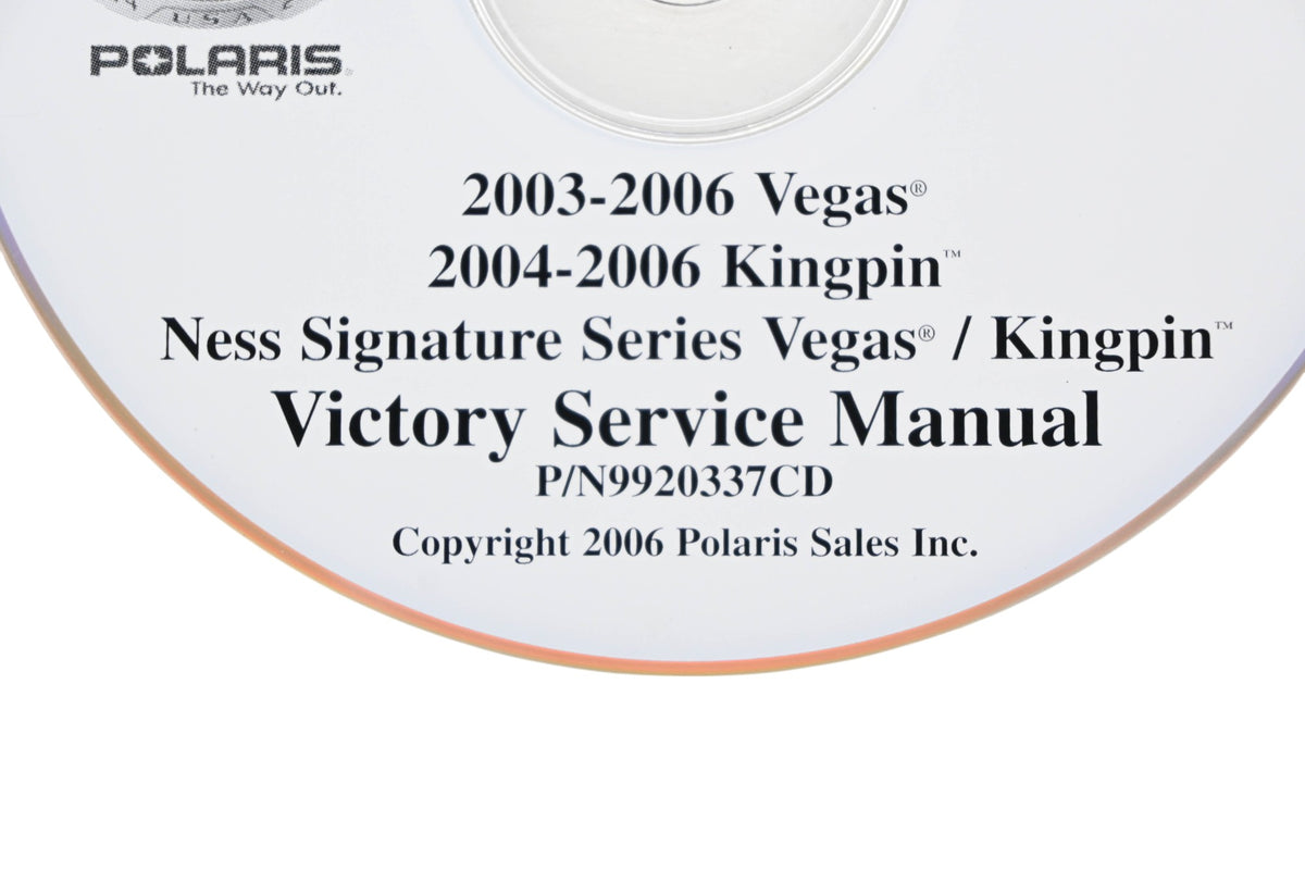 OEM Victory 9920337-CD 03-06 Vegas & 04-06 Kingpin Shop Service Manual CD