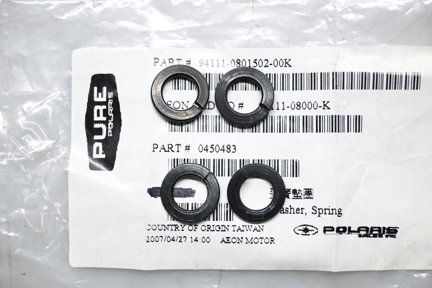 New OEM Polaris 0450483 Spring Washers Qty 4 NOS