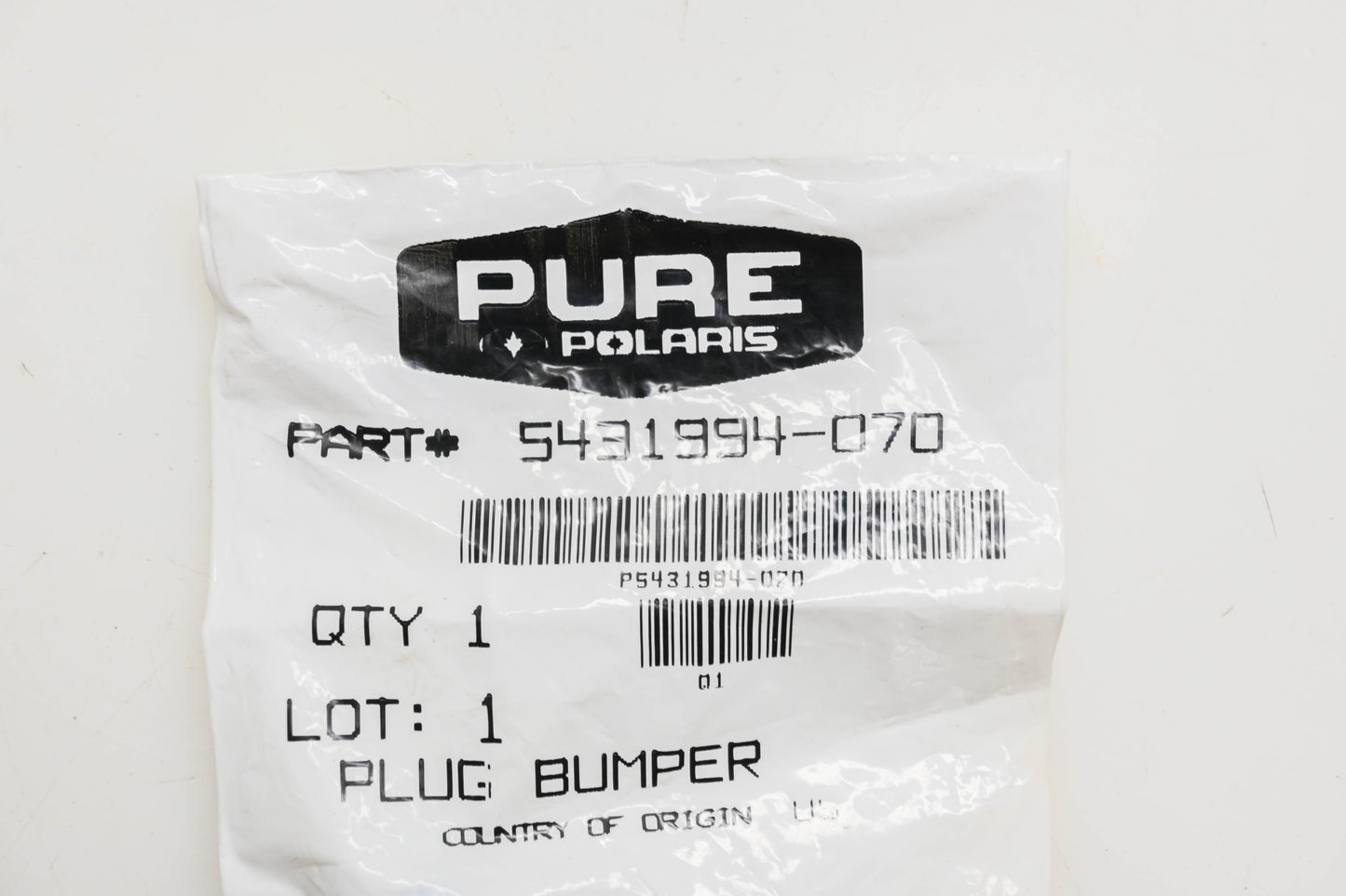 New OEM Polaris 5431994-070 Bumper Plug NOS