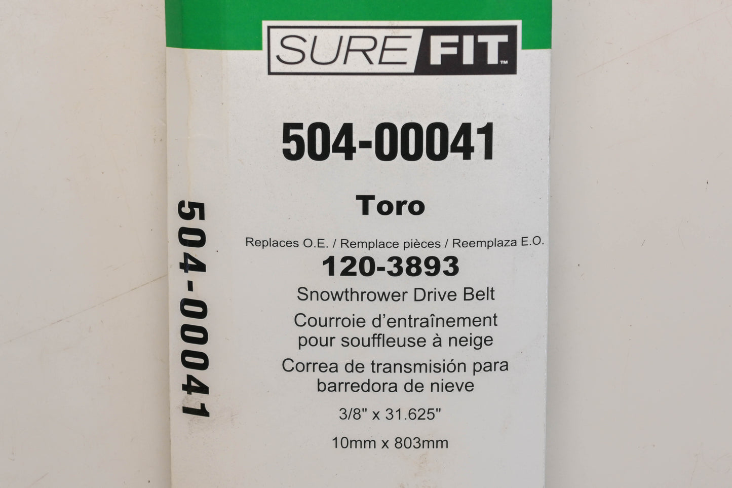 SureFit 504-00041, 120-3893 3/8" x 31-5/8" Drive Belt NOS