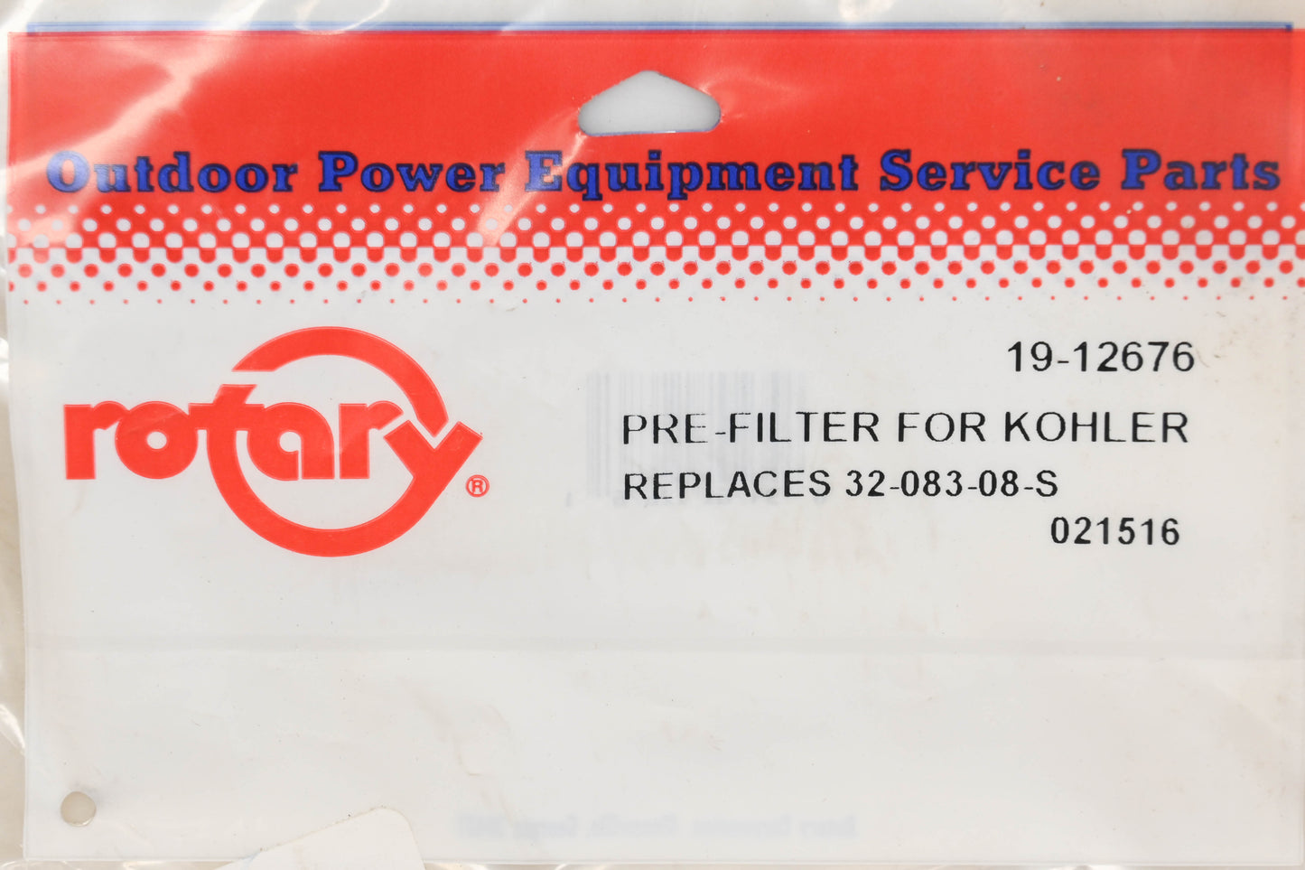 Rotary 19-12676, 32-083-08-S Pre-Filter NOS