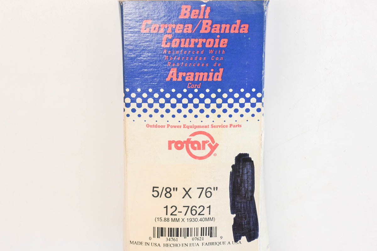 Rotary 12-7621 5/8" x 76" Aramid Cord V-Belt NOS