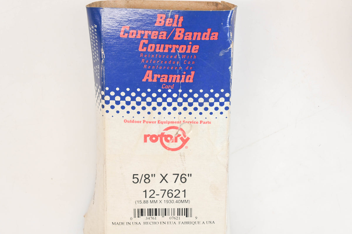 Rotary 12-7621, 5L-760 5/8" x 76" Aramid Cord V-Belt NOS