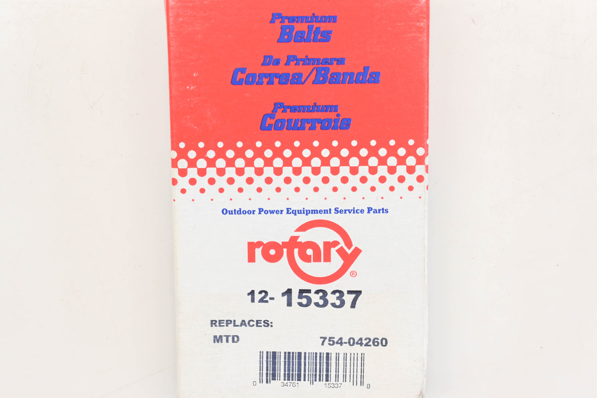 Rotary 12-15337, 754-04260 3/8" x 34.13" V-Belt NOS