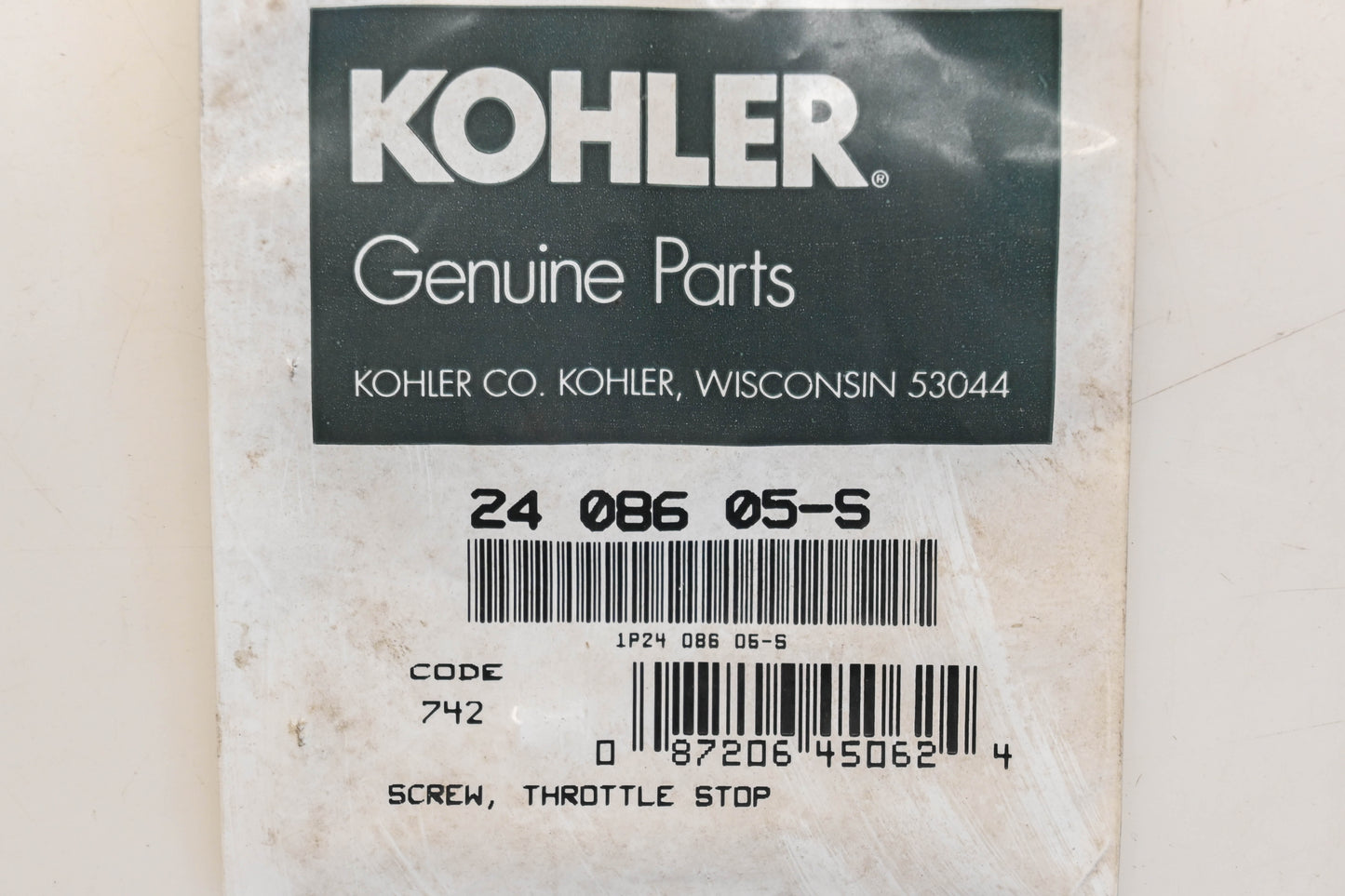 Kohler 24 086 05-S Throttle Stop Screw NOS