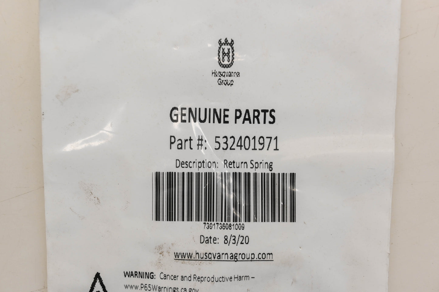 New OEM Husqvarna 532401971 Return Spring NOS