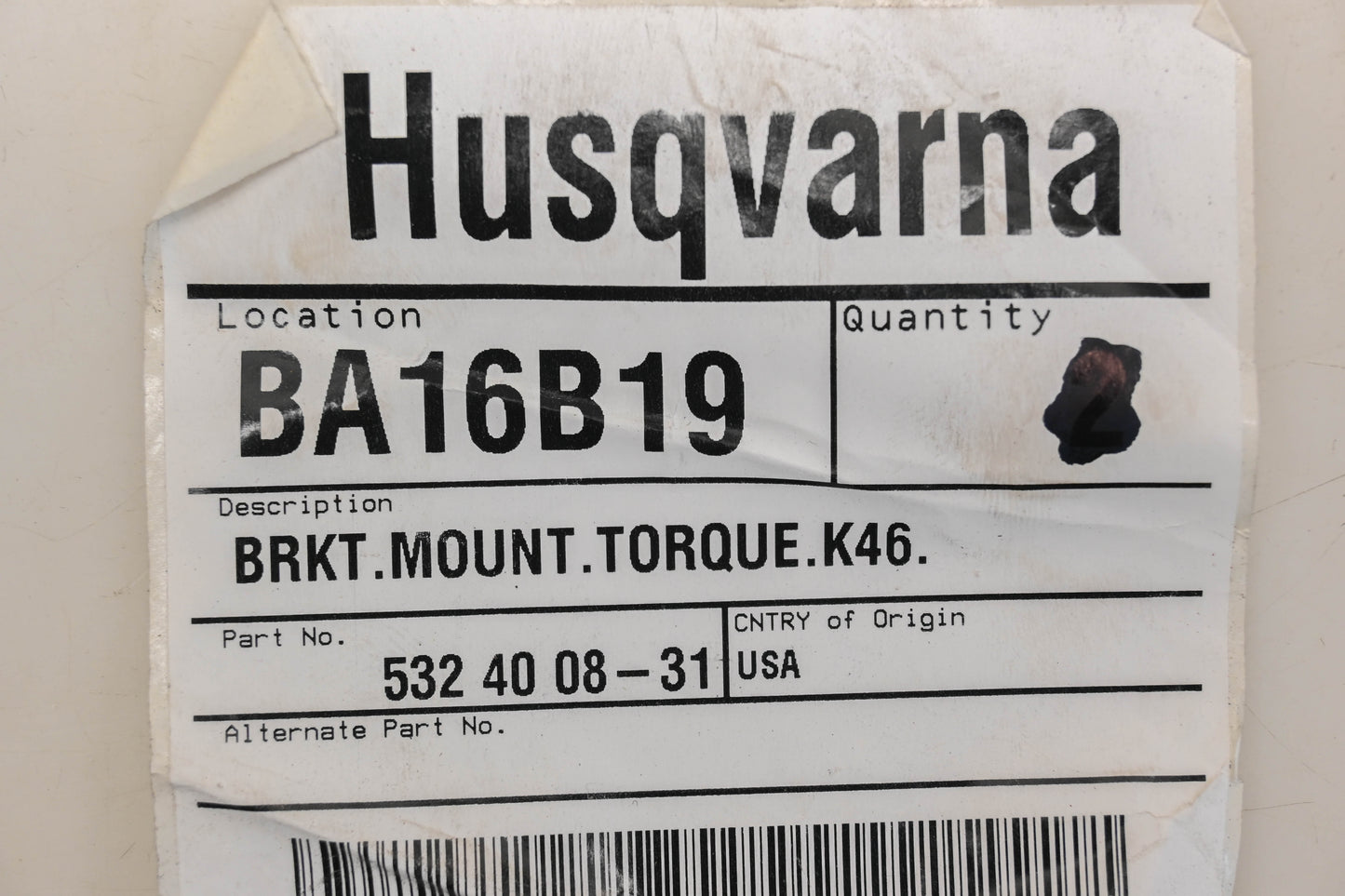 New OEM Husqvarna 532 40 08-31 Torque Mount Bracket NOS