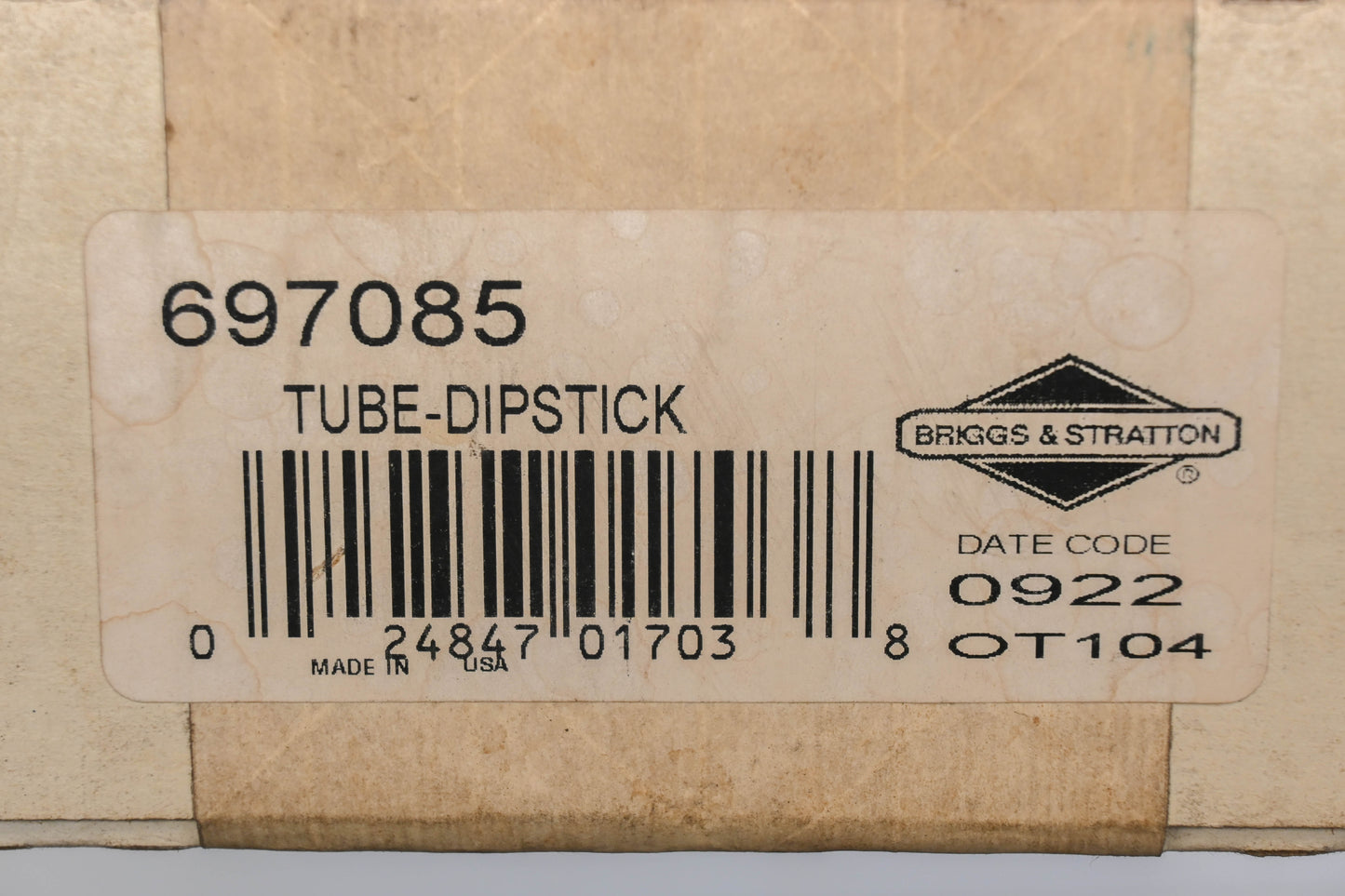 New OEM Briggs & Stratton 697085 Dipstick Tube NOS