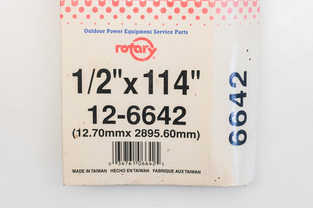 Rotary 12-6642, 4L-1140 1/2" x 114" V-Belt NOS