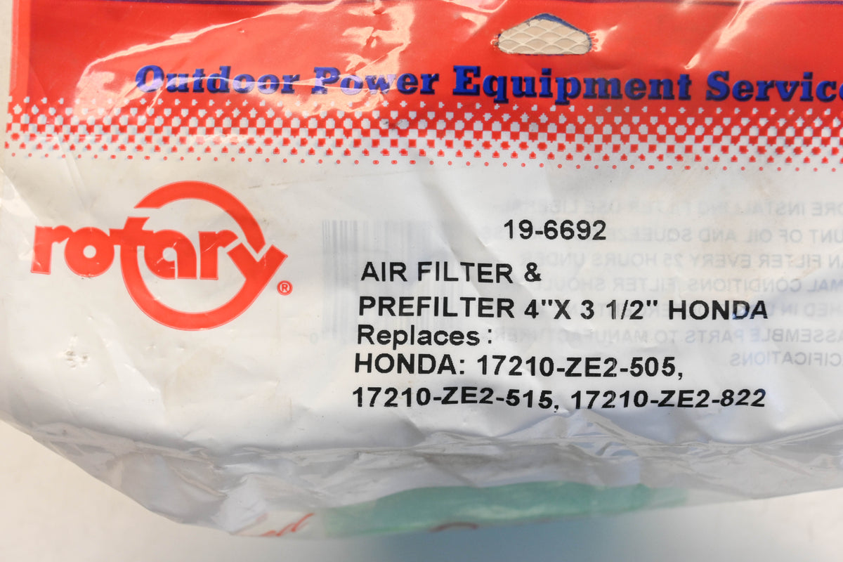 Rotary 19-6692, 17210-ZE2-505, 17210-ZE2-515 Air Filter Kit NOS