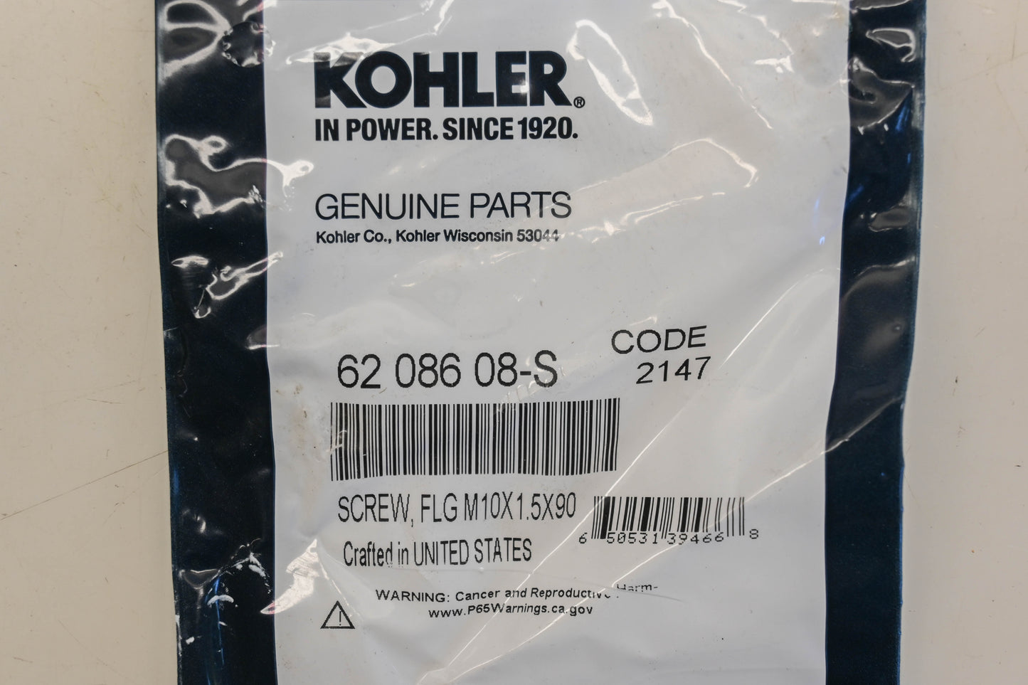 Kohler 62 086 08-S M10-1.5 x 90mm Flange Bolt NOS