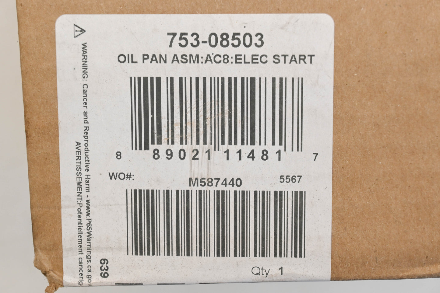 MTD 753-08503 Electric Start Trimmer Oil Pan Kit NOS